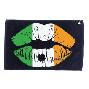 Irish Flag Kissing Lips St Patricks Day Grommeted Golf Towel