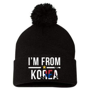 Im From Korea | Korea Flag Pom Pom 12in Knit Beanie