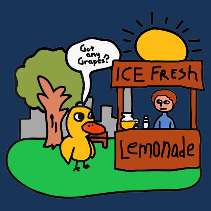 Ice Fresh Lemonade Got Any Grapes Duck Funny Gift V-Neck T-Shirt