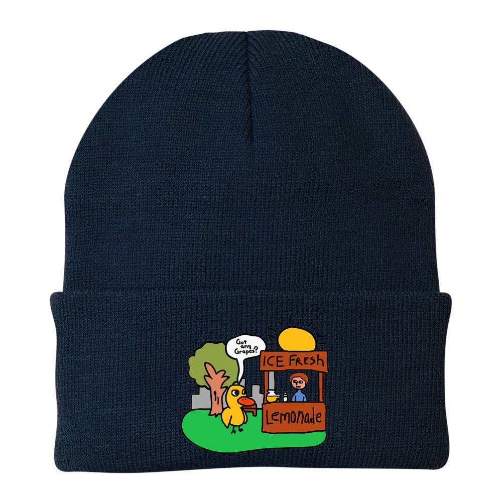 Ice Fresh Lemonade Got Any Grapes Duck Funny Gift Beanie