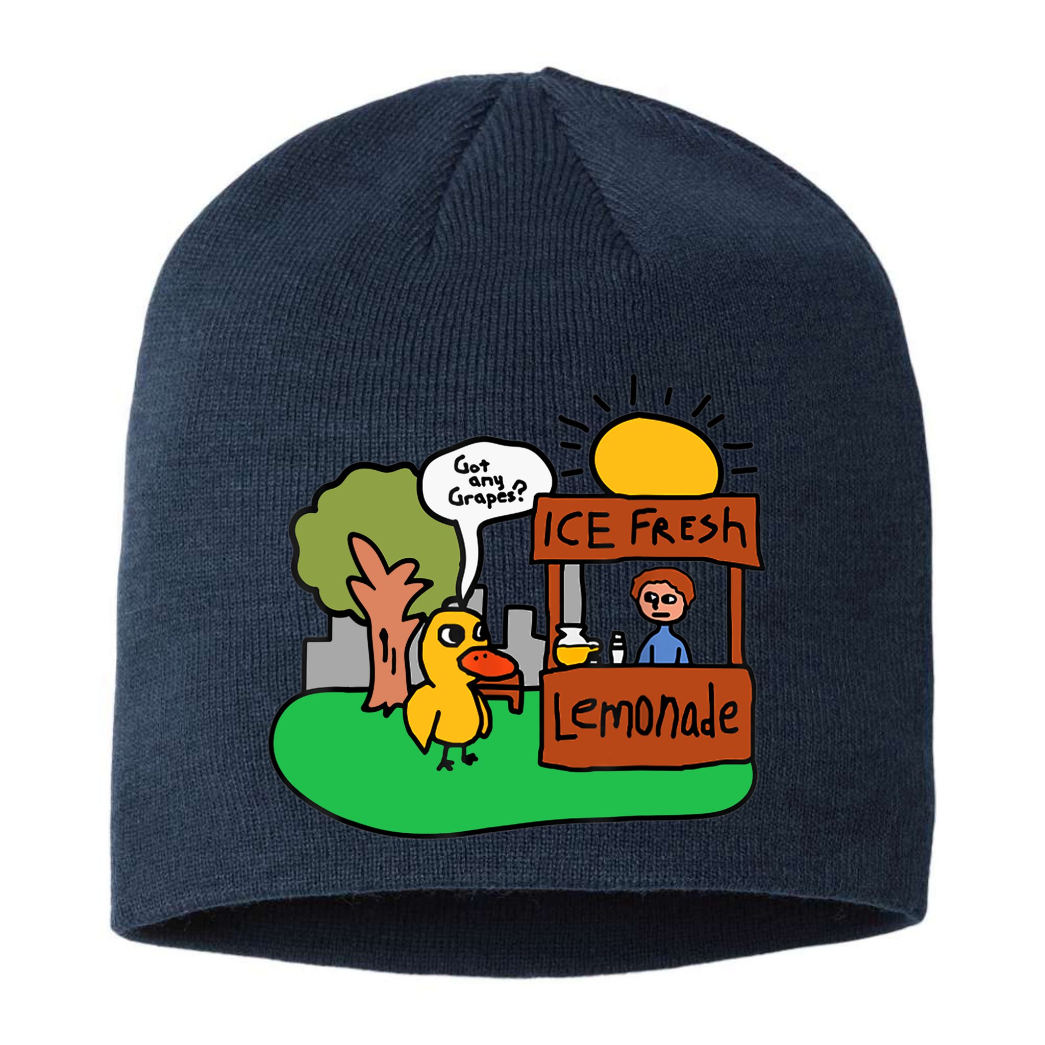 Ice Fresh Lemonade Got Any Grapes Duck Funny Gift Sustainable Beanie