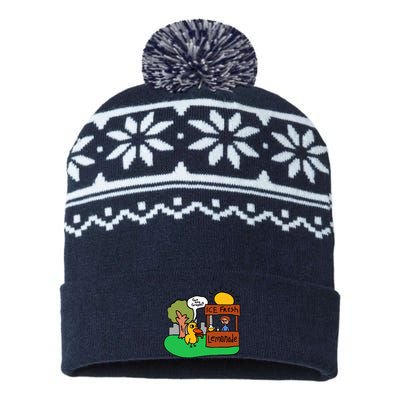 Ice Fresh Lemonade Got Any Grapes Duck Funny Gift USA-Made Snowflake Beanie