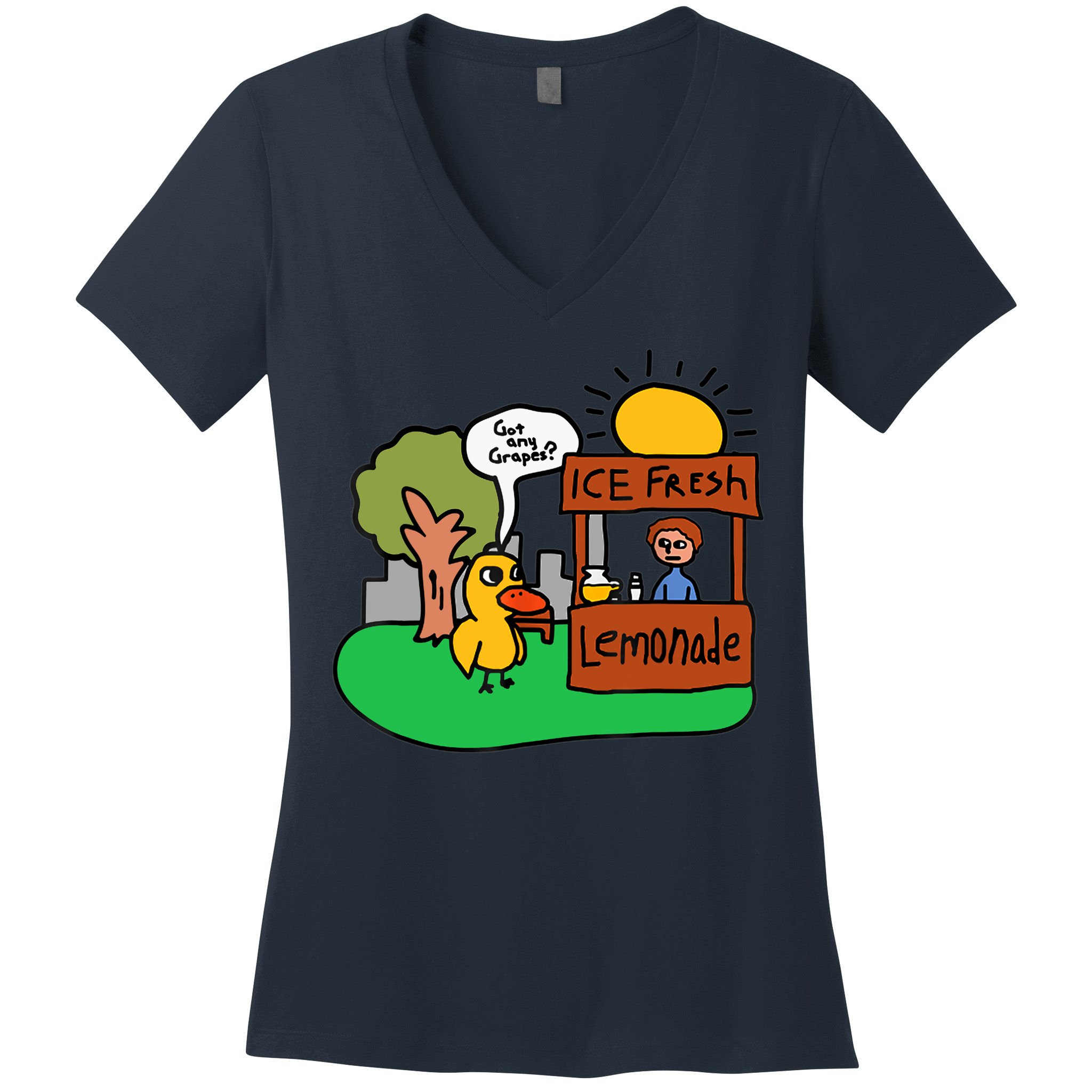 Ice Fresh Lemonade Got Any Grapes Duck Funny Gift Women's V-Neck T-Shirt