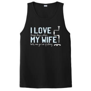 Ice Fishing Love My Wife Funny Fisher Gift Cute Gift PosiCharge Competitor Tank