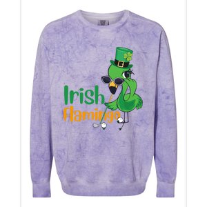 Irish Flamingo Leprechaun Hat Golf Lovers St Patrick's Day Gift Colorblast Crewneck Sweatshirt