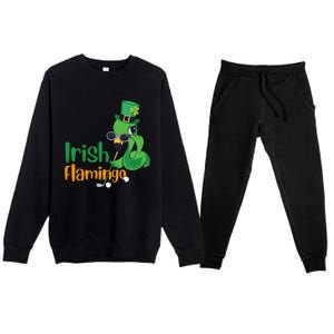 Irish Flamingo Leprechaun Hat Golf Lovers St Patrick's Day Gift Premium Crewneck Sweatsuit Set