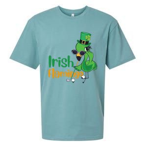 Irish Flamingo Leprechaun Hat Golf Lovers St Patrick's Day Gift Sueded Cloud Jersey T-Shirt