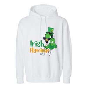 Irish Flamingo Leprechaun Hat Golf Lovers St Patrick's Day Gift Garment-Dyed Fleece Hoodie