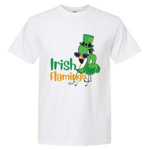 Irish Flamingo Leprechaun Hat Golf Lovers St Patrick's Day Gift Garment-Dyed Heavyweight T-Shirt