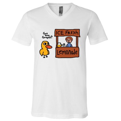 Ice Fresh Lemonade Got Any Grapes Duck Funny V-Neck T-Shirt