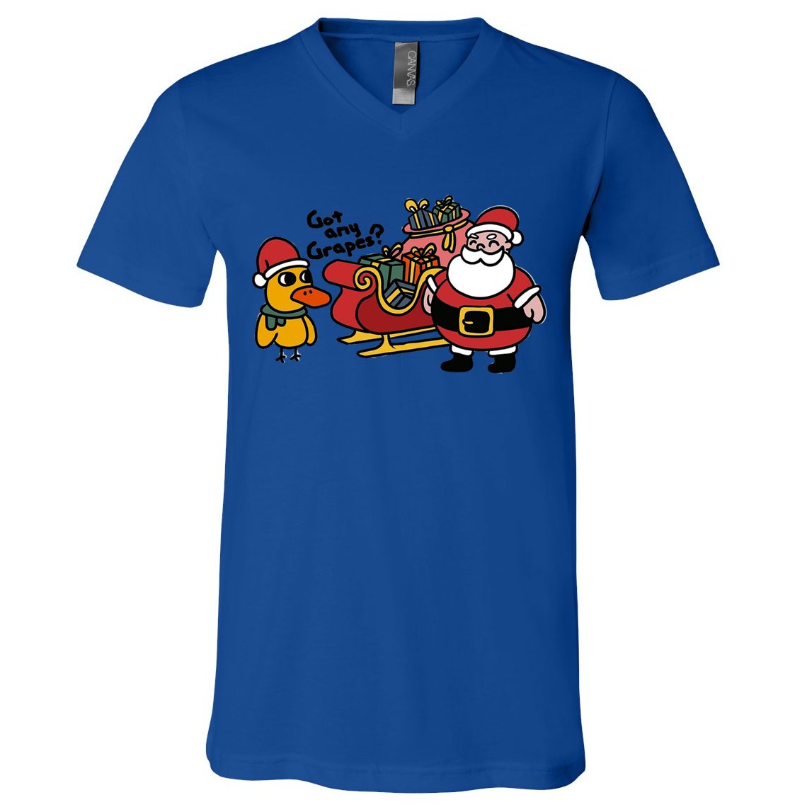 Ice Fresh Lemonade Got Any Grapes Duck Funny Christmas Funny Gift V-Neck T-Shirt