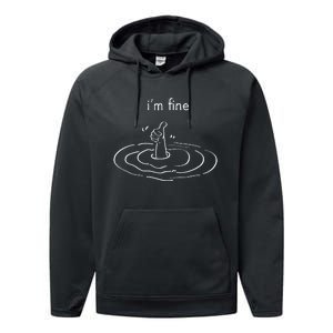 IM Fine Like Hand Thumbs Up On Water Surface IM Fine Performance Fleece Hoodie