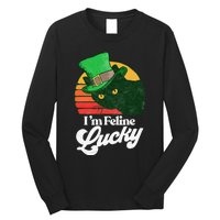 I'm feline lucky Funny Cat Owner St. Patrick's Day Long Sleeve Shirt