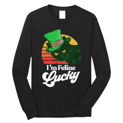 I'm feline lucky Funny Cat Owner St. Patrick's Day Long Sleeve Shirt