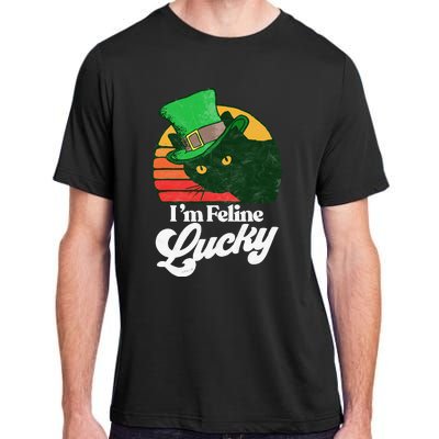 I'm feline lucky Funny Cat Owner St. Patrick's Day Adult ChromaSoft Performance T-Shirt