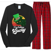 I'm feline lucky Funny Cat Owner St. Patrick's Day Long Sleeve Pajama Set