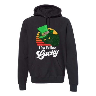 I'm feline lucky Funny Cat Owner St. Patrick's Day Premium Hoodie