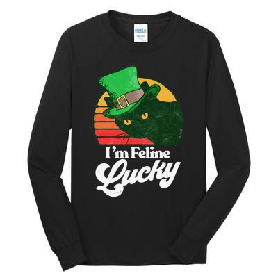 I'm feline lucky Funny Cat Owner St. Patrick's Day Tall Long Sleeve T-Shirt