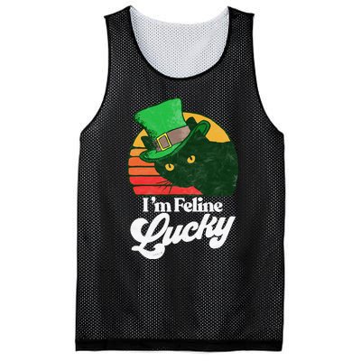 I'm feline lucky Funny Cat Owner St. Patrick's Day Mesh Reversible Basketball Jersey Tank