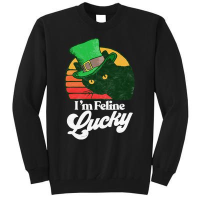 I'm feline lucky Funny Cat Owner St. Patrick's Day Tall Sweatshirt