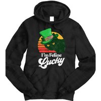 I'm feline lucky Funny Cat Owner St. Patrick's Day Tie Dye Hoodie