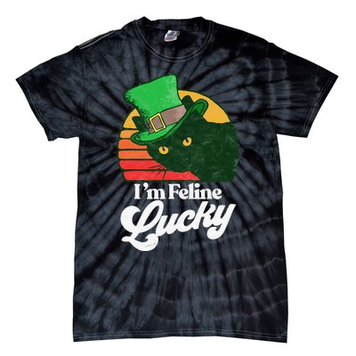 I'm feline lucky Funny Cat Owner St. Patrick's Day Tie-Dye T-Shirt