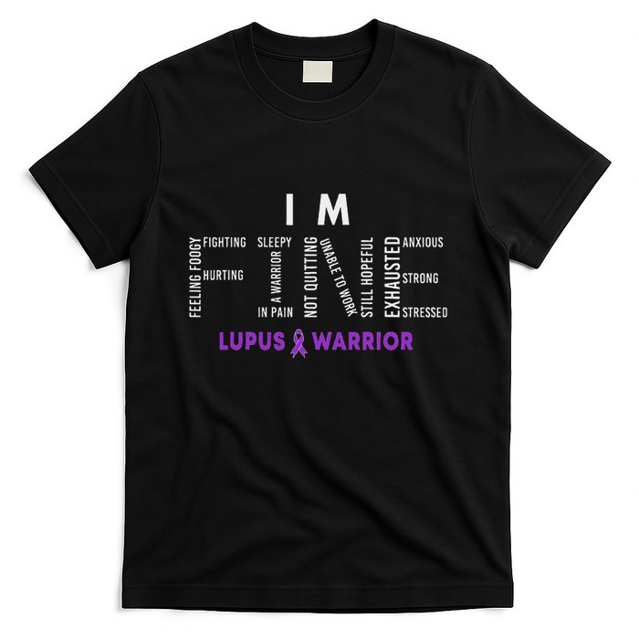 IM Fine Lupus Warrior Lupus Awareness Month Purple Ribbon T-Shirt