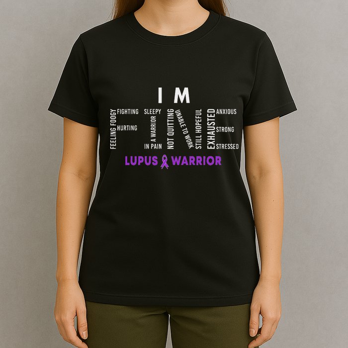 IM Fine Lupus Warrior Lupus Awareness Month Purple Ribbon T-Shirt