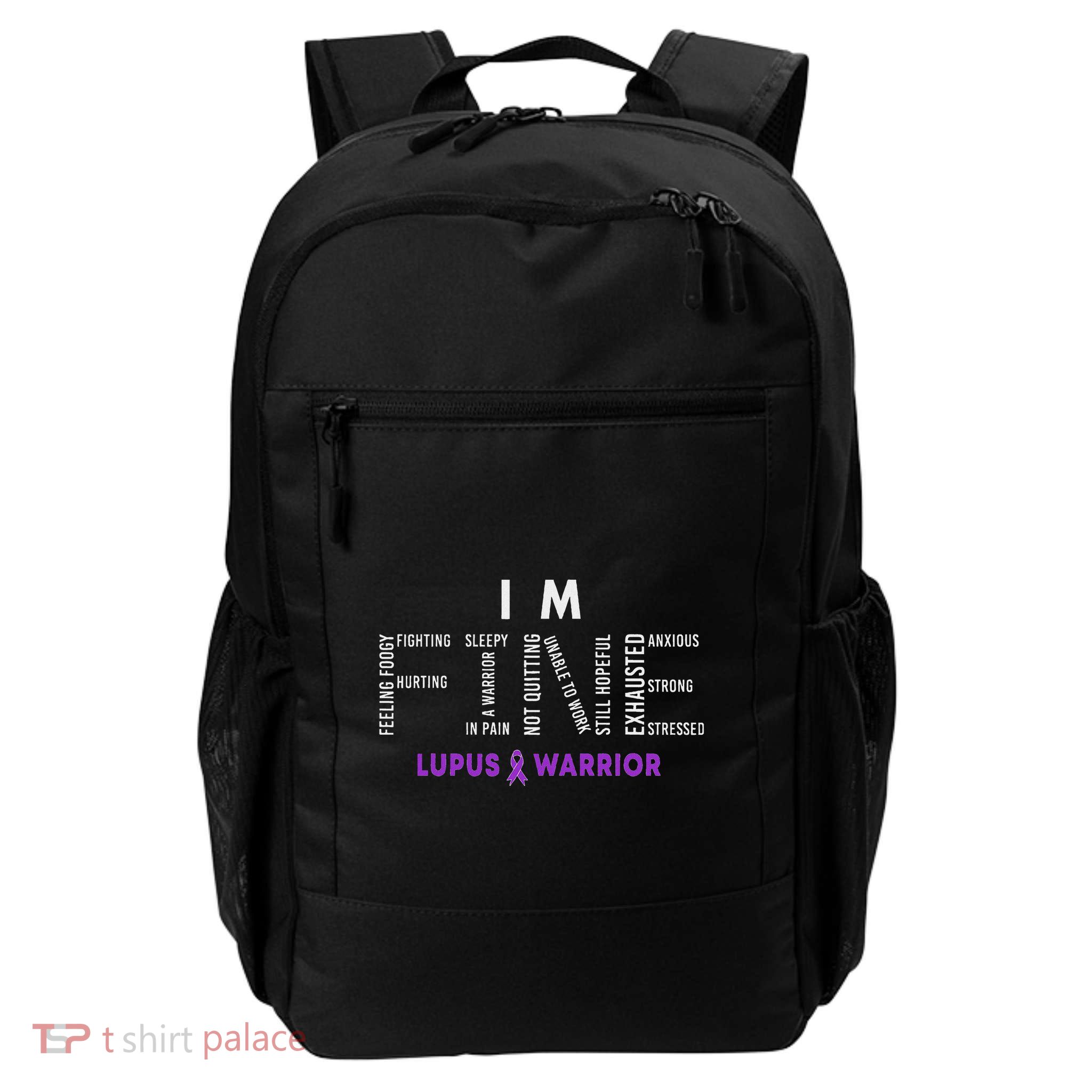IM Fine Lupus Warrior Lupus Awareness Month Purple Ribbon Daily Commute Backpack