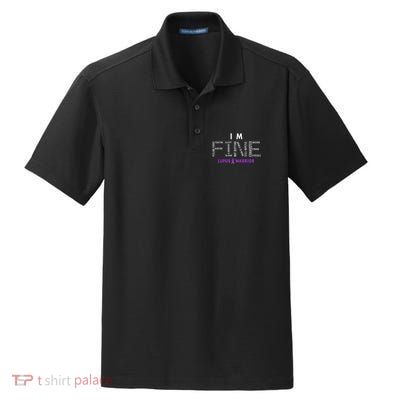 IM Fine Lupus Warrior Lupus Awareness Month Purple Ribbon Dry Zone Grid Polo