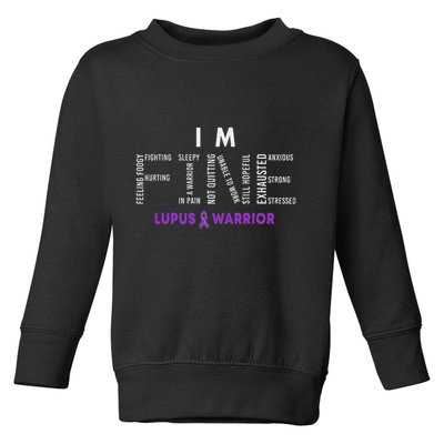 IM Fine Lupus Warrior Lupus Awareness Month Purple Ribbon Toddler Sweatshirt