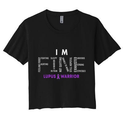IM Fine Lupus Warrior Lupus Awareness Month Purple Ribbon Crop Top