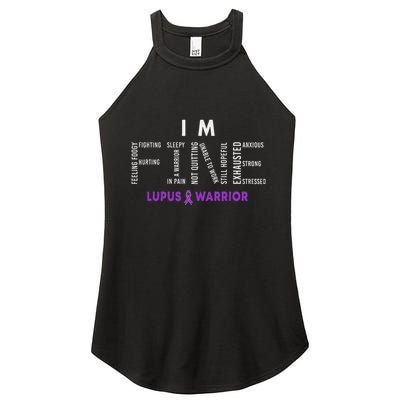 IM Fine Lupus Warrior Lupus Awareness Month Purple Ribbon Women's Perfect Tri Rocker Tank