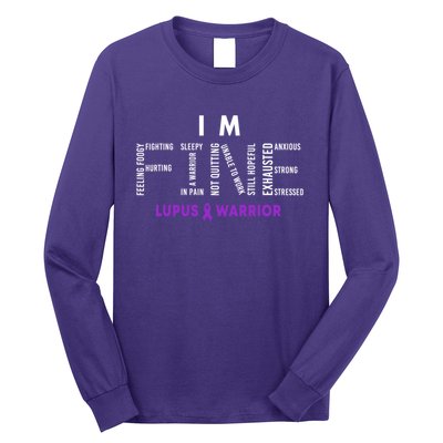 Im Fine Lupus Warrior Lupus Awareness Month Purple Ribbon Long Sleeve Shirt