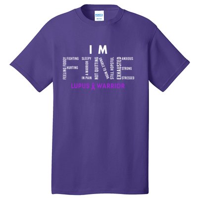 Im Fine Lupus Warrior Lupus Awareness Month Purple Ribbon Tall T-Shirt