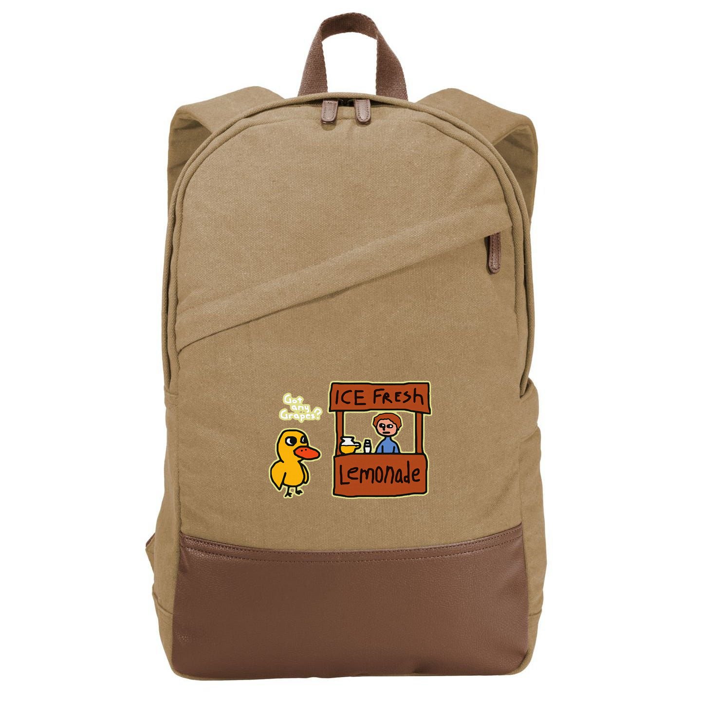 Ice Fresh Lemonade Duck Funny Got Any Grapes Love Gift Cotton Canvas Backpack