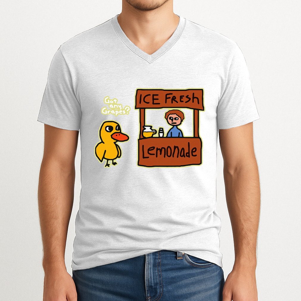 Ice Fresh Lemonade Duck Funny Got Any Grapes Love Gift V-Neck T-Shirt
