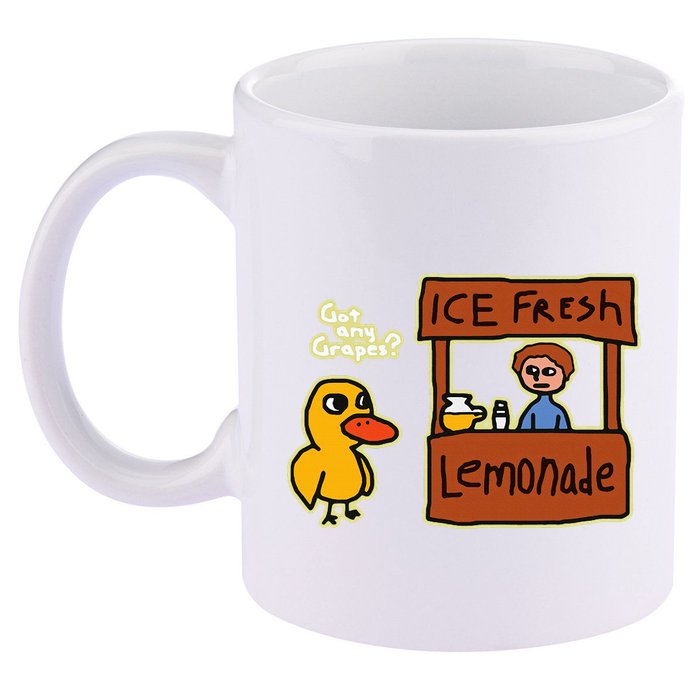 Ice Fresh Lemonade Duck Funny Got Any Grapes Love Gift 11oz C Handle Ceramic Mug