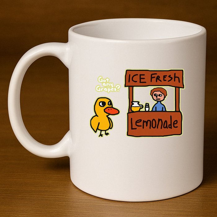 Ice Fresh Lemonade Duck Funny Got Any Grapes Love Gift 11oz C Handle Ceramic Mug