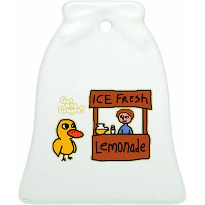 Ice Fresh Lemonade Duck Funny Got Any Grapes Love Gift Ceramic Bell Ornament