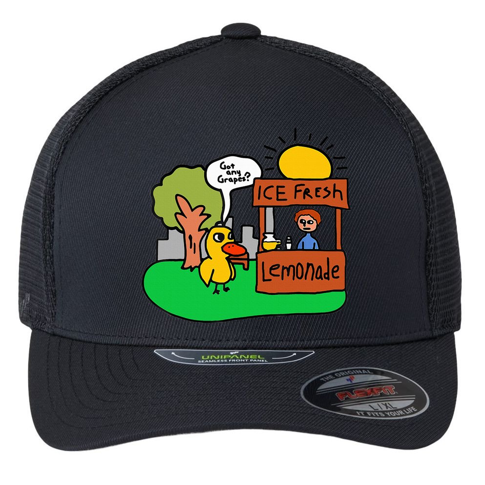 Ice Fresh Lemonade Got Any Grapes Duck Funny Gift  Flexfit Unipanel Trucker Cap