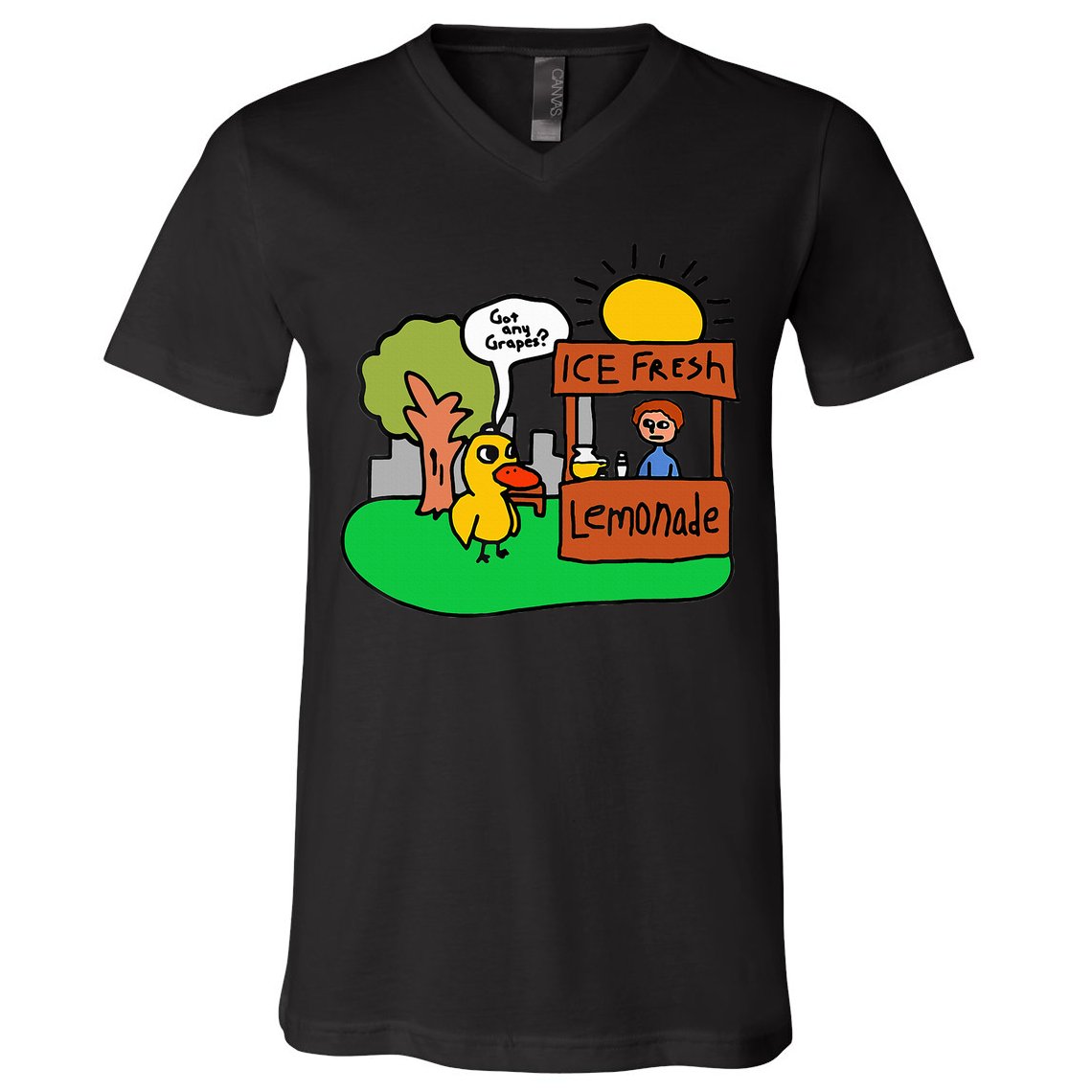 Ice Fresh Lemonade Got Any Grapes Duck Funny Gift  V-Neck T-Shirt