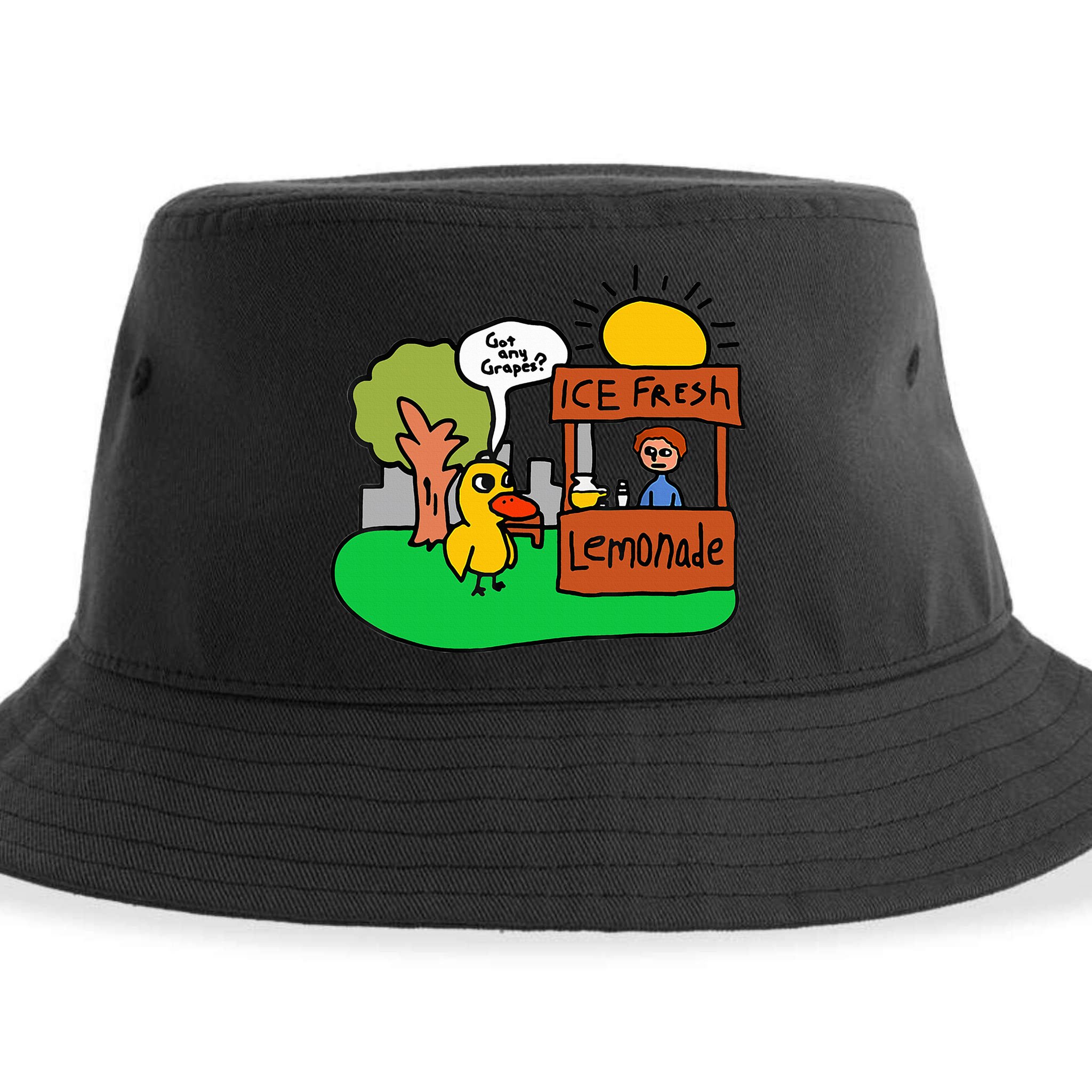 Ice Fresh Lemonade Got Any Grapes Duck Funny Gift  Sustainable Bucket Hat