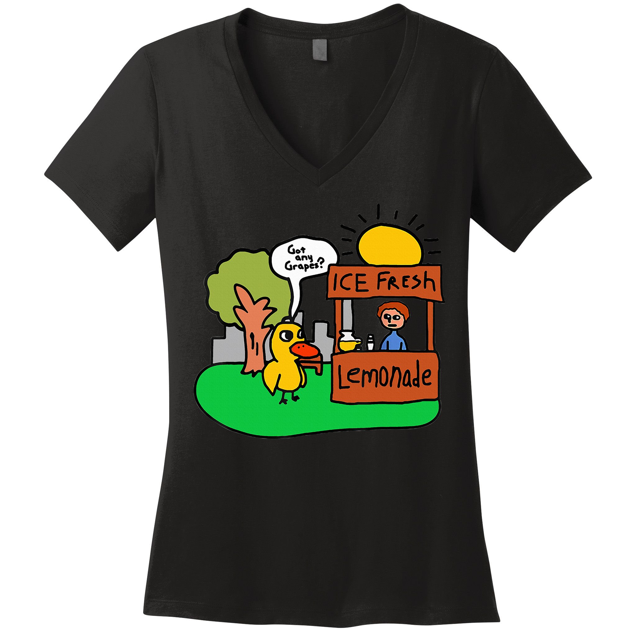 Ice Fresh Lemonade Got Any Grapes Duck Funny Gift  Women's V-Neck T-Shirt