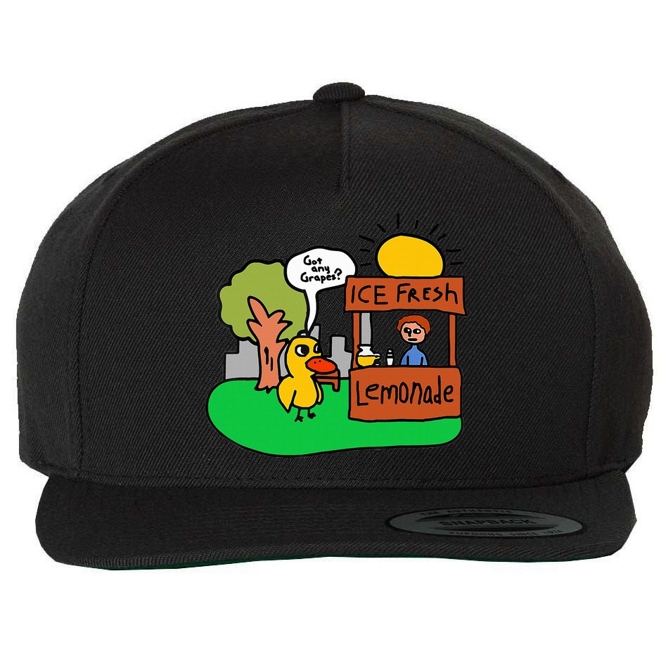 Ice Fresh Lemonade Got Any Grapes Duck Funny Gift  Wool Snapback Cap