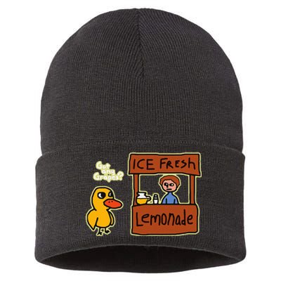 Ice Fresh Lemonade Duck Funny Got Any Grapes Love Gift Sustainable Knit Beanie