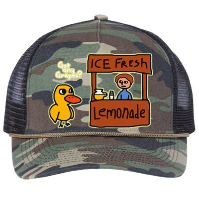 Ice Fresh Lemonade Duck Funny Got Any Grapes Love Gift Retro Rope Trucker Hat Cap