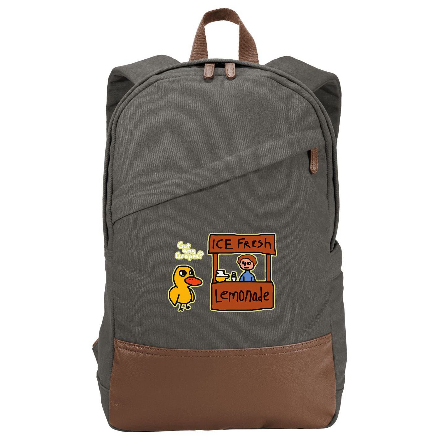 Ice Fresh Lemonade Duck Funny Got Any Grapes Love Gift Cotton Canvas Backpack