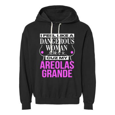 I Feel Like A Dangerous Woman Cuz My Areolas Grande Garment-Dyed Fleece Hoodie