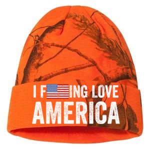 I F'ing Love America Usa Flag Veterans Day Patriotic Gift Meaningful Gift Kati Licensed 12" Camo Beanie